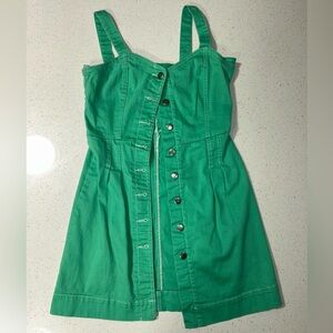 GB Girls Green Button-Front Mini Dress